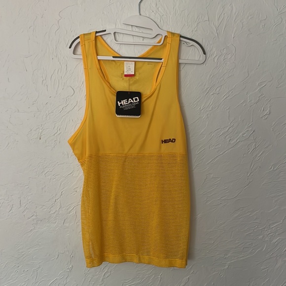 Vintage 90s head yellow, mesh mix running tank top size medium - Picture 2 of 4